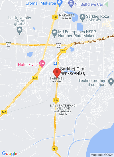 Map showing Ahmedabad, India