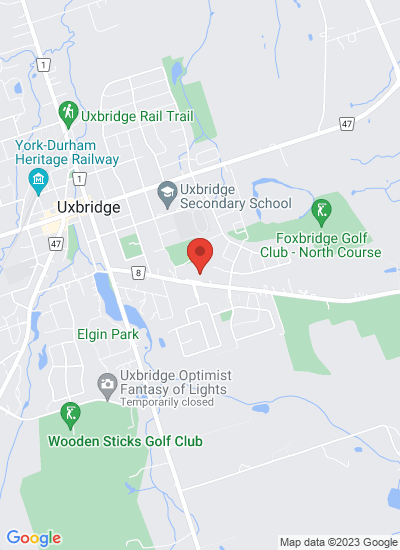 Map showing Uxbridge, Canada