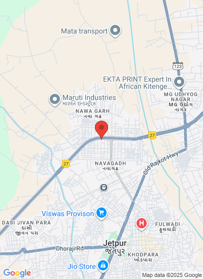 Map showing Rajkot, India