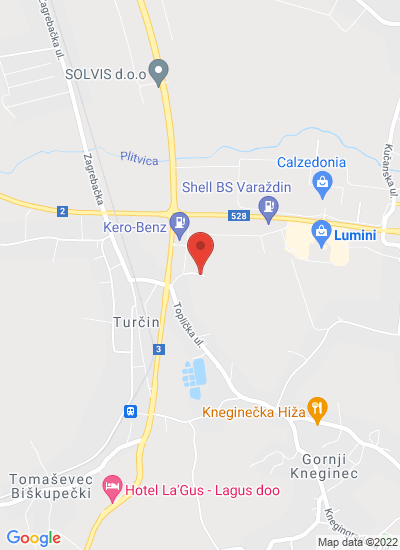 Map showing Varaždin, Croatia