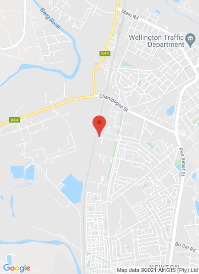 Map showing Wellington, South Africa
