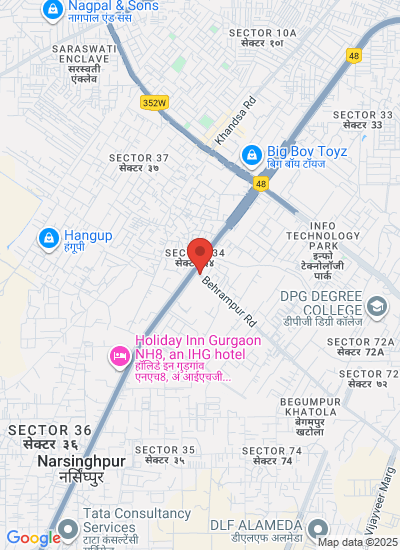 Map showing Gurugram, India