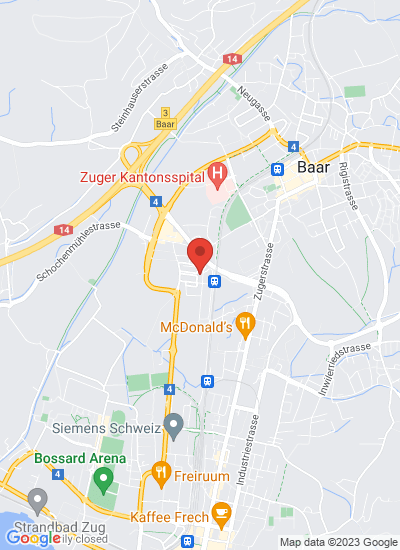 Map showing Baar, Switzerland