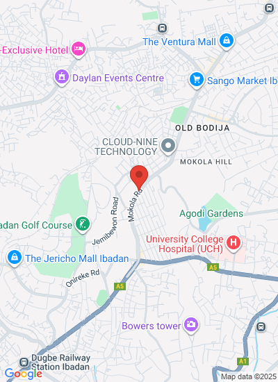 Map showing Ibadan, Nigeria