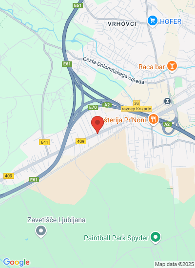 Map showing Ljubljana, Slovenia