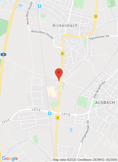 Map showing Alsbach, Germany