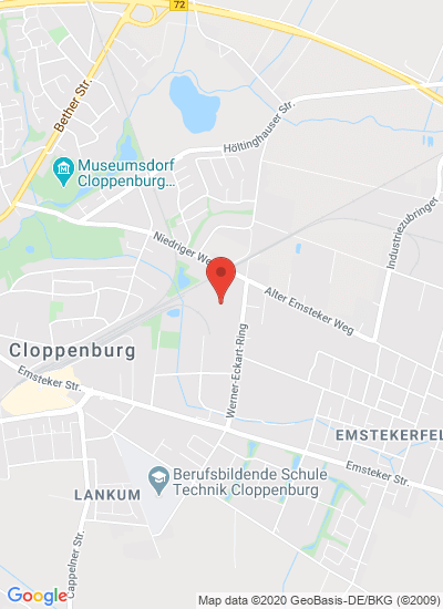 Map showing Cloppenburg, Germany