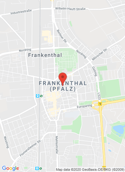 Map showing Frankenthal, Germany