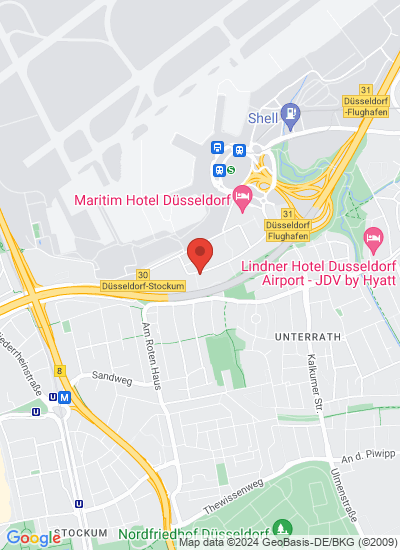 Map showing Düsseldorf, Germany
