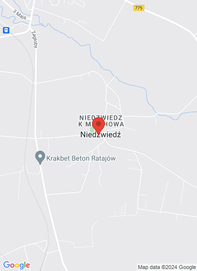 Map showing Niedźwiedź, Poland