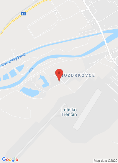 Map showing Trenčín, Slovakia