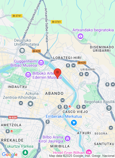 Map showing Bilbao, Spain