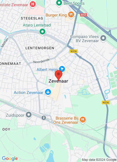 Map showing Zevenaar, Netherlands