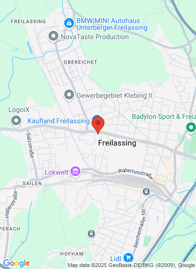 Map showing Freilassing, Germany