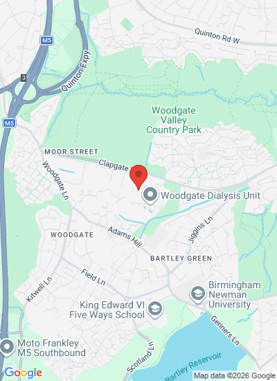 Map showing Birmingham, United Kingdom