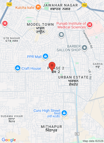 Map showing Jalandhar, India