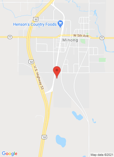 Map showing Minong, United States