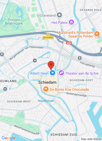 Map showing Schiedam, Netherlands