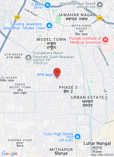 Map showing Jalandhar, India