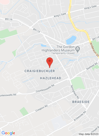 Map showing Aberdeen, United Kingdom