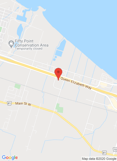 Map showing Grimsby, Canada