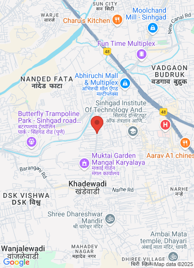 Map showing Pune, India