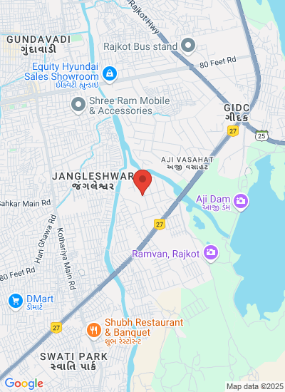 Map showing Rajkot, India