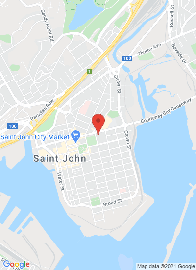 Map showing Saint John, Canada