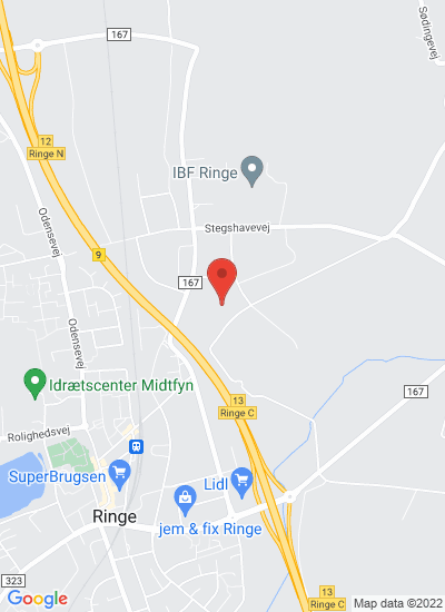 Map showing Ringe, Denmark