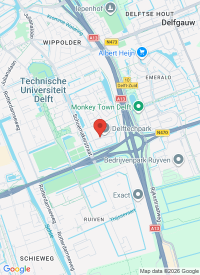 Map showing Delft, Netherlands