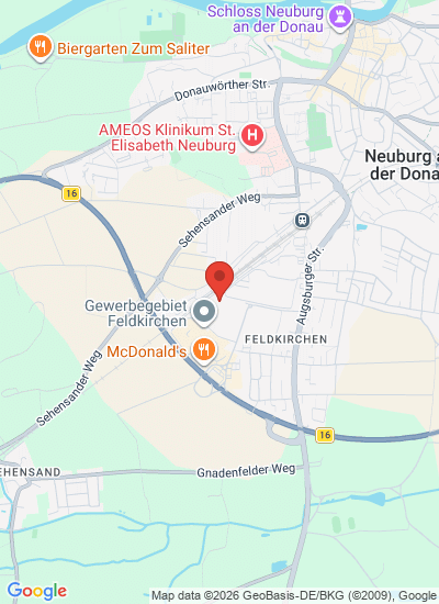 Map showing Neuburg an der Donau, Germany