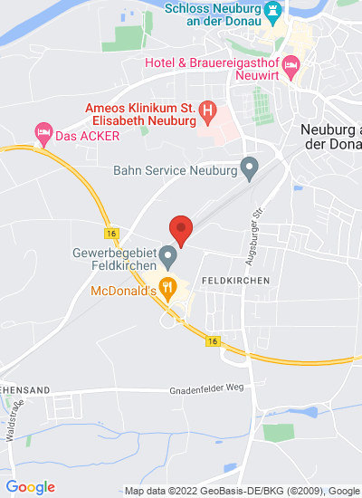 Map showing Neuburg, Germany