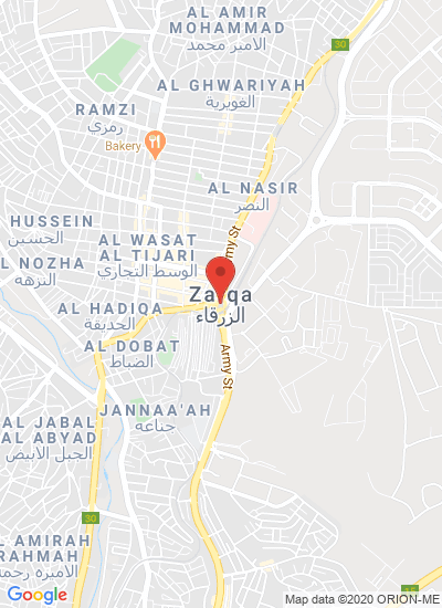Map showing Zarqa, Jordan