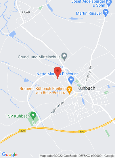 Map showing Kühbach, Germany