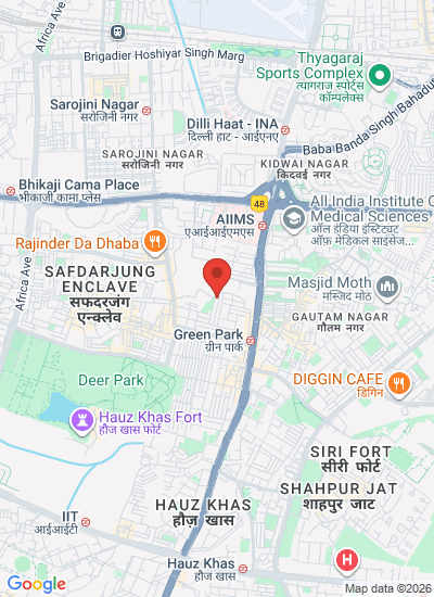 Map showing New Delhi, India