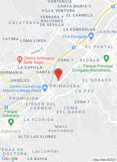 Map showing Envigado, Colombia