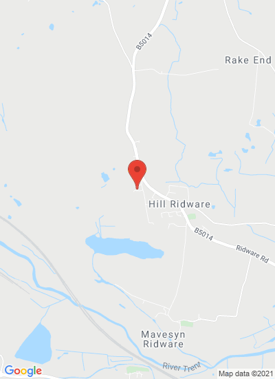 Map showing Rugeley, United Kingdom