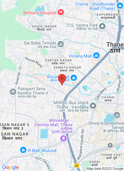 Map showing Thane, India