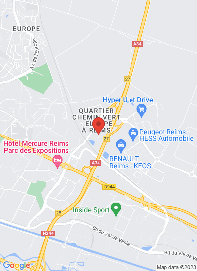 Map showing Reims, France