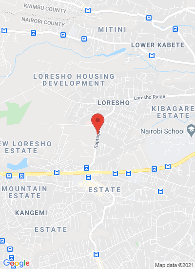 Map showing Loresho Nairobi, Kenya
