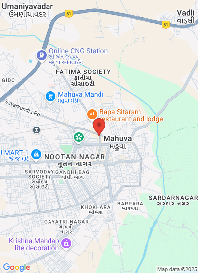 Map showing Mahuva, India
