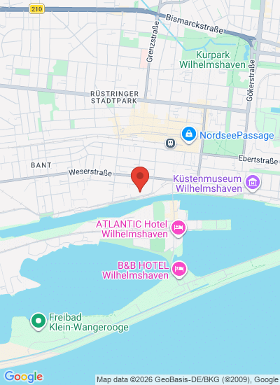 Map showing Wilhelmshaven, Germany