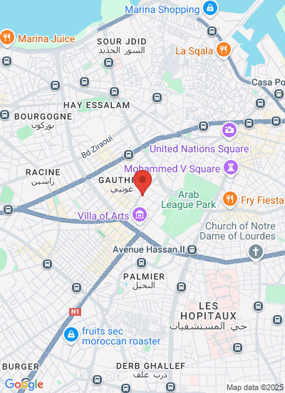 Map showing Casablanca, Morocco
