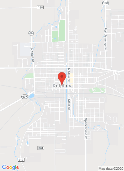 Map showing Delphos, United States