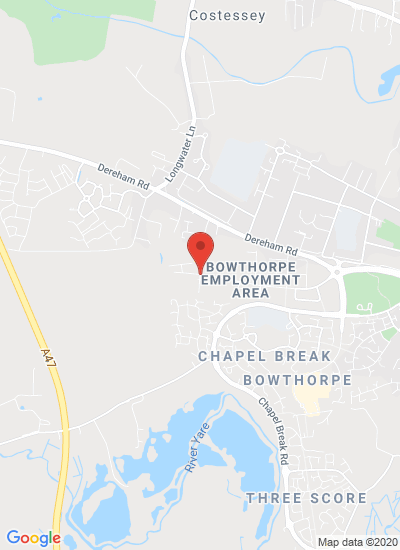 Map showing Bowthorpe, Norwich, United Kingdom