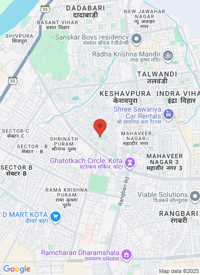 Map showing kota, India