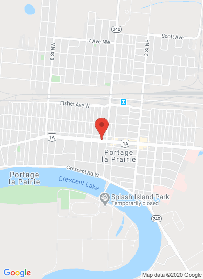 Map showing Portage la Prairie, Canada
