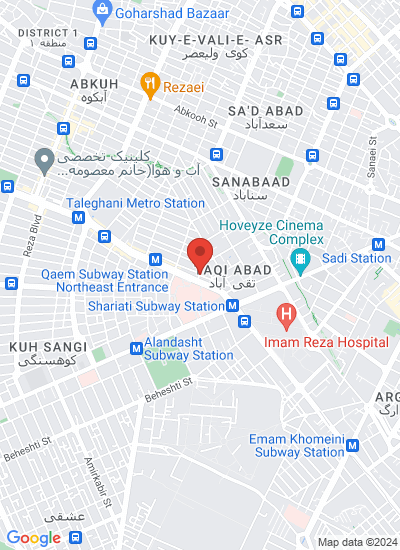 Map showing Mashhad, Iran