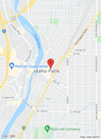 Map showing Idaho Falls, United States