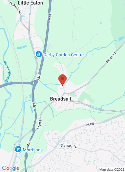Map showing Derby, United Kingdom